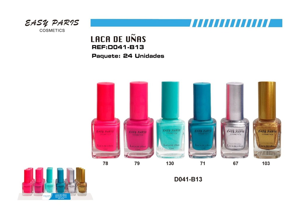 Laca de uñas easy Paris 24 pz - Cosméticos para belleza