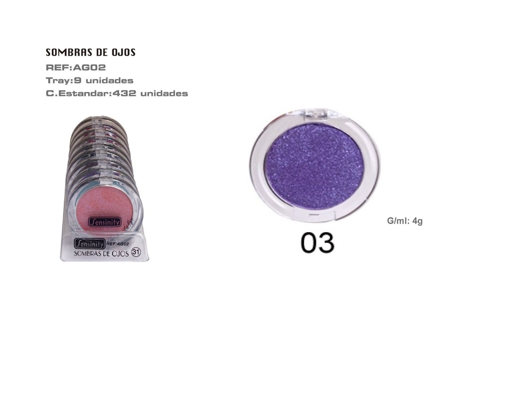Sombra de ojos violeta 9 pz - Cosméticos para ojos