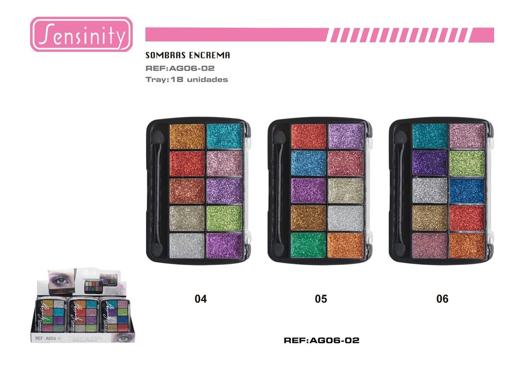 Crema de sombra de ojos glitter 18/u Sensinity