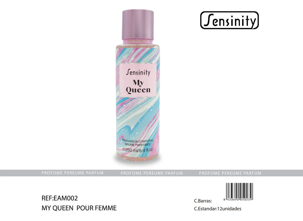 Body spray My Queen 250ml Sensinity para perfume corporal