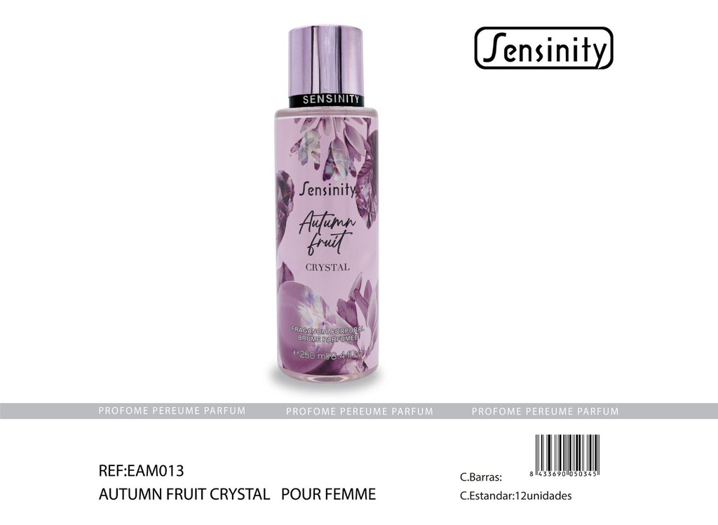 Spray corporal Autumn Fruit 250ml Sensinity para hidratación