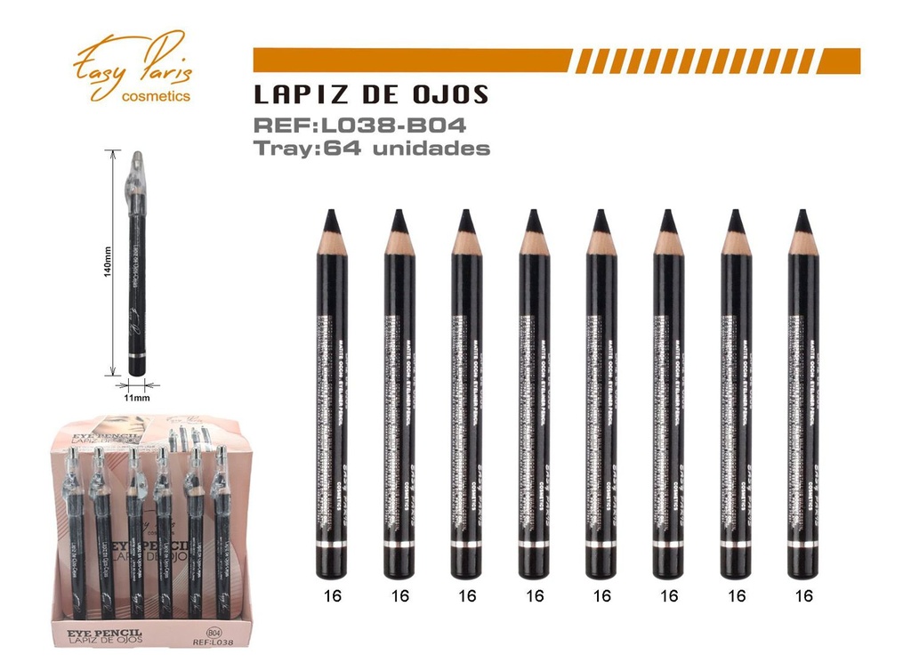 Lápiz de ojos negro (36 unidades) - Lápices de maquillaje