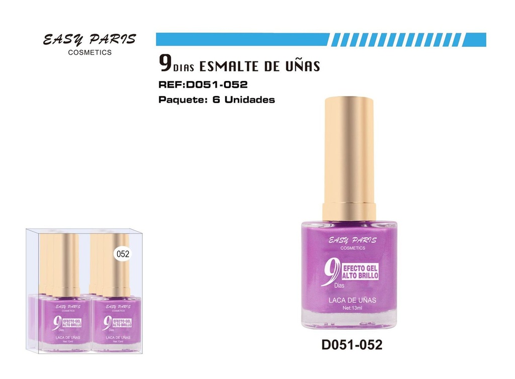 Laca de Uñas 9 Días 6/u 144/u - Esmaltes de uñas