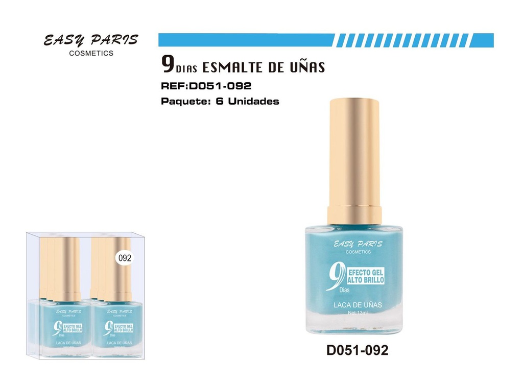Laca de Uñas 9 Días 6/u 144/u - Esmaltes de uñas