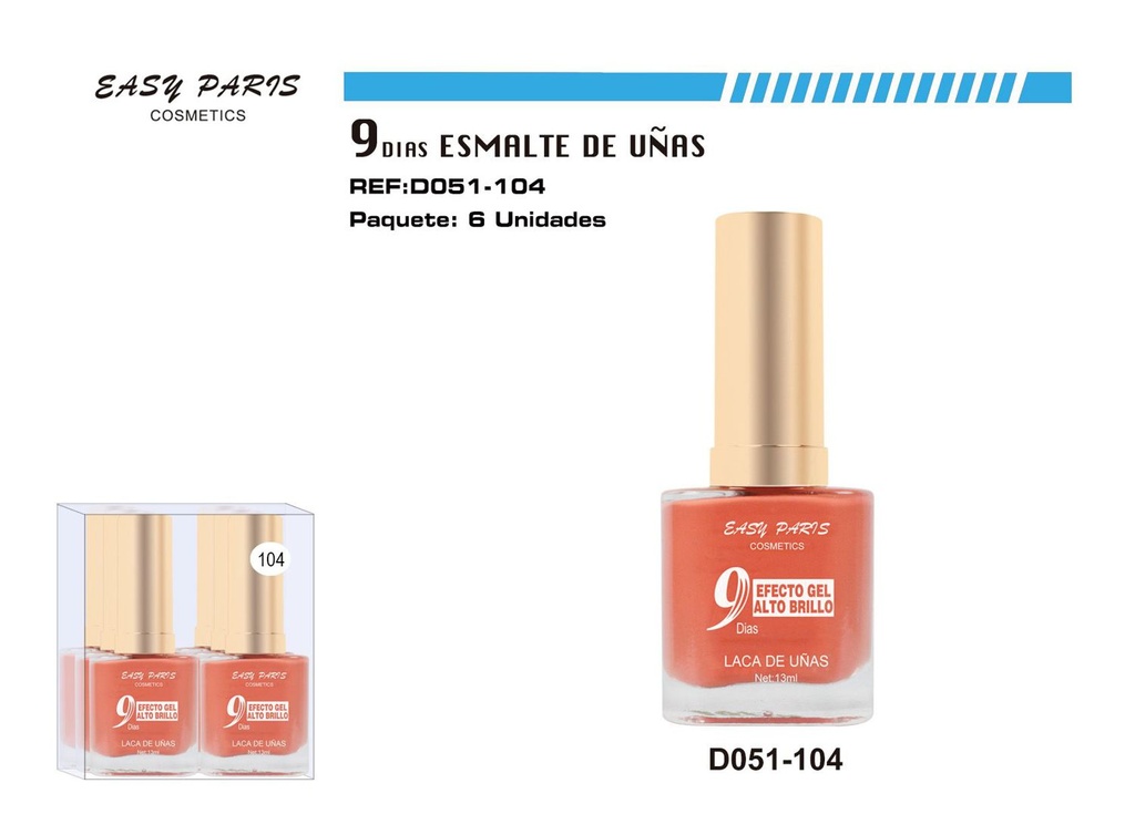 Laca de Uñas 9 Días 6/u 144/u - Esmaltes de uñas