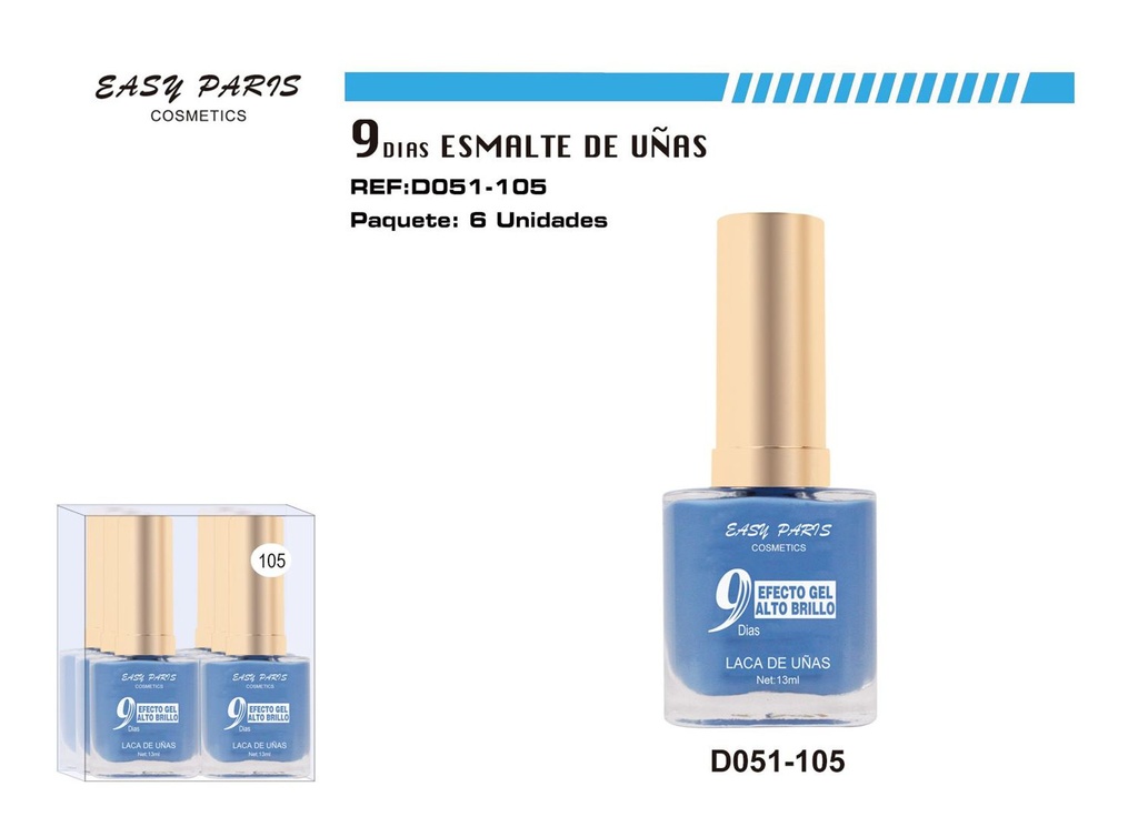 Laca de Uñas 9 Días 6/u 144/u - Esmaltes de uñas