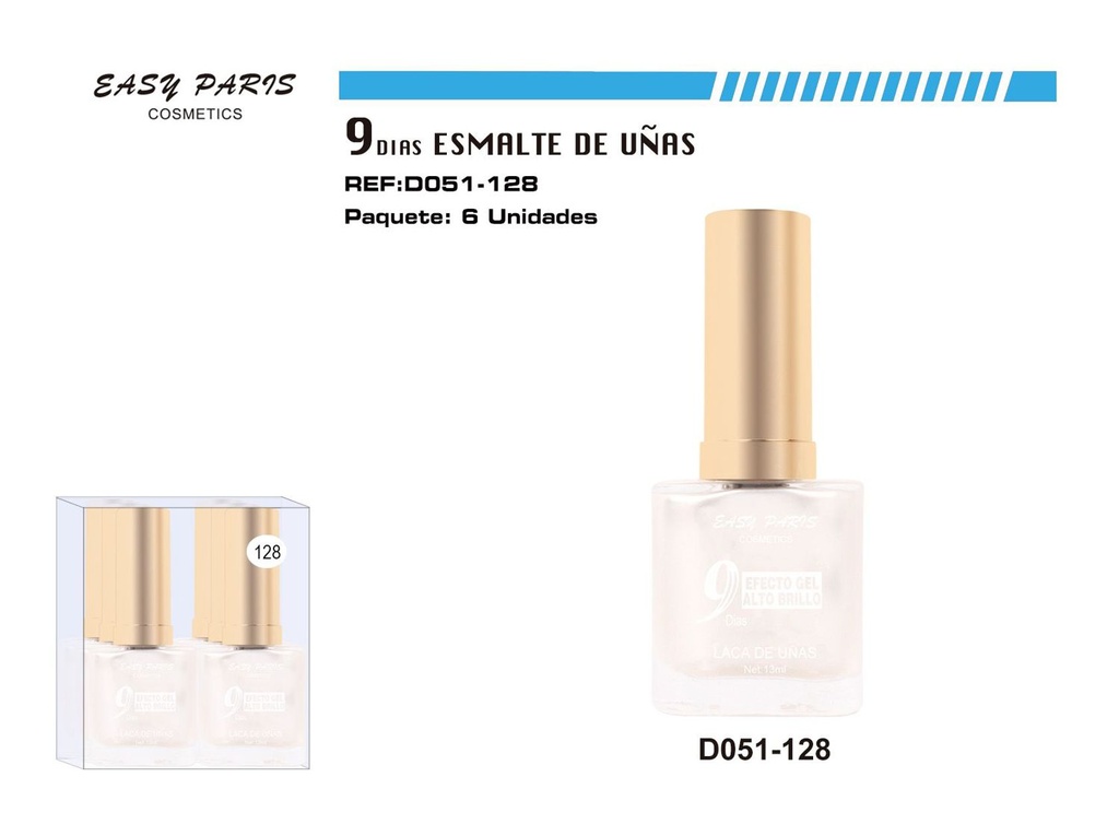 Laca de Uñas 9 Días Blanco Perla 6/u - Esmaltes de uñas