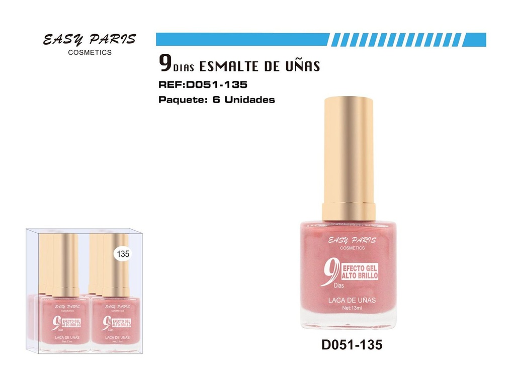 Laca de Uñas 9 Días 6/u 144/u - Esmaltes de uñas