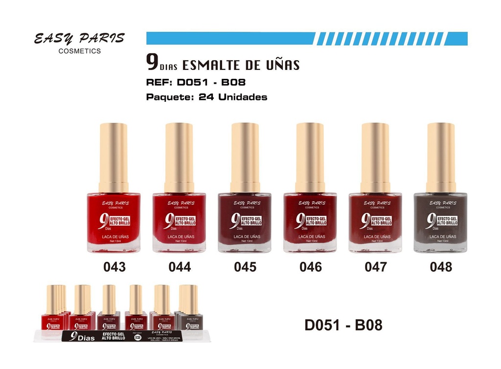 Laca de Uñas 9 Días 24/u - Esmaltes de uñas