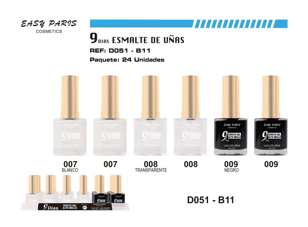 Laca de Uñas 9 Días 24/u - Esmaltes de uñas