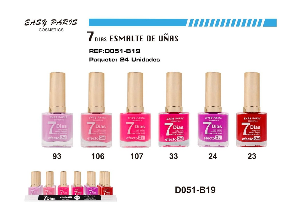 Laca de Uñas 7 Días 24/u - Esmaltes de uñas