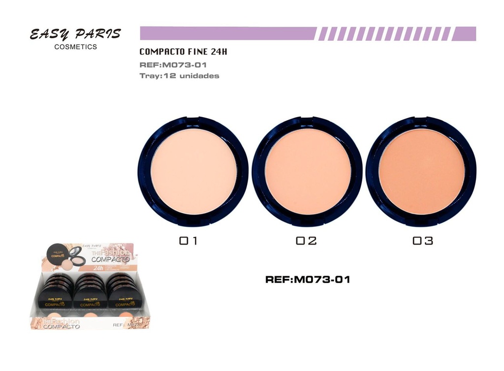 Maquillaje compacto 24h 12 unidades - Cosméticos y maquillaje