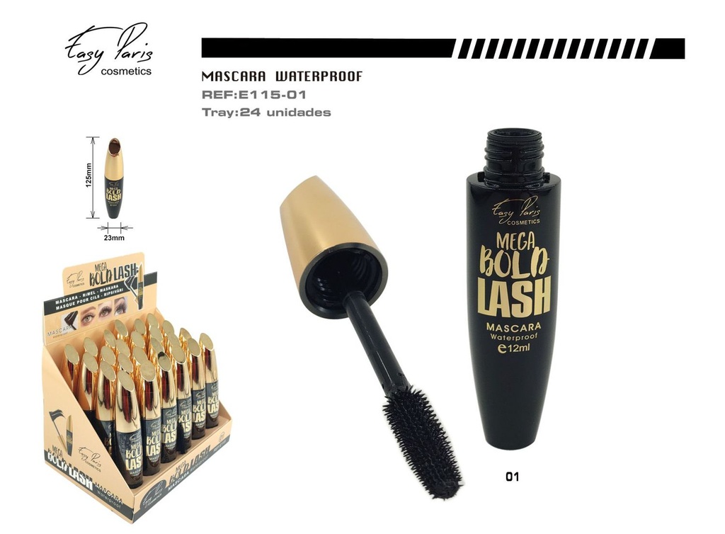 Máscara negra Mega Bola Lash 24 unidades - Maquillaje y belleza