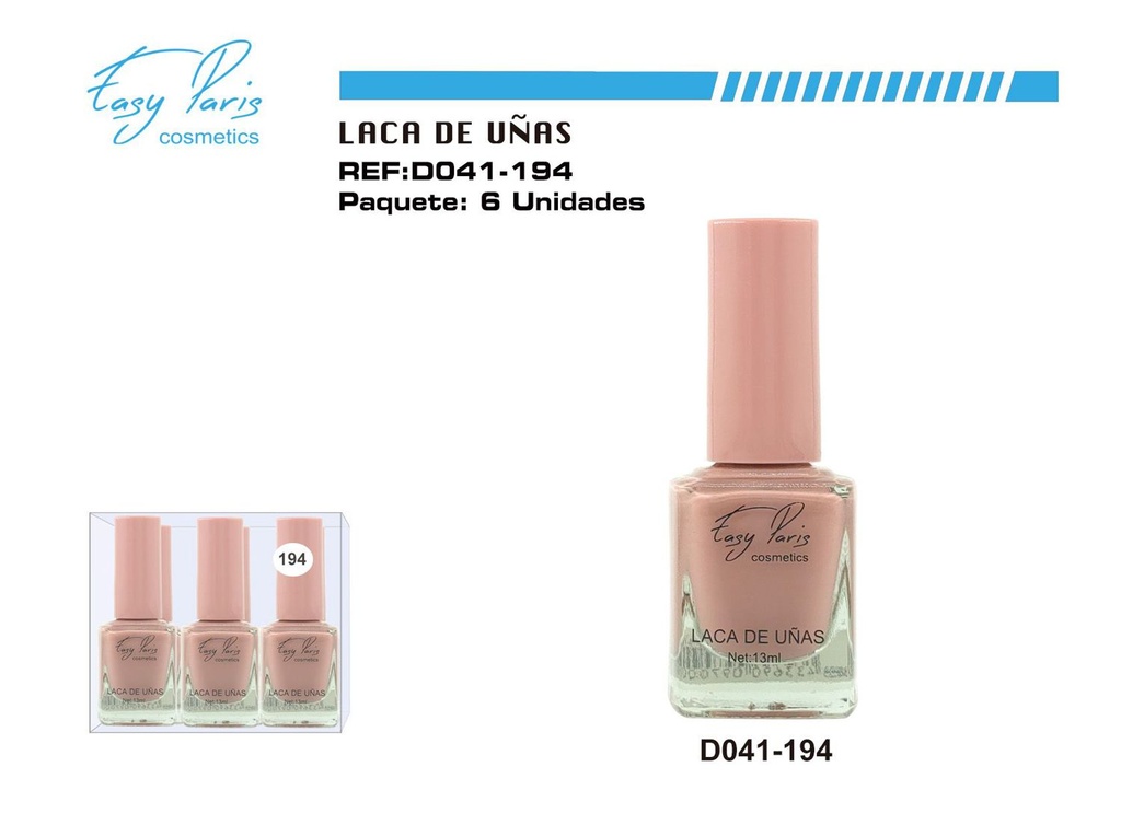 Laca de Uñas Easy Paris 6/U - Esmaltes de uñas para manicura