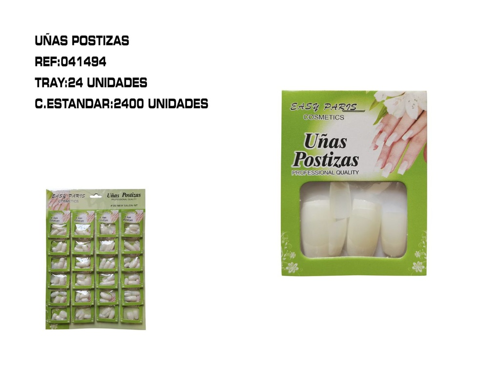 Uñas postizas naturales francesas 24/U - Uñas postizas