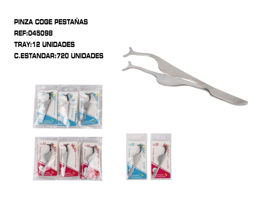 Pinza para pestañas 12 unidades - Cosméticos