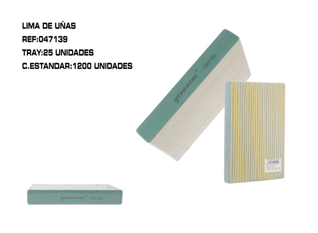 Lima 100/180 uso profesional 25/U 900/C - Lima de uñas