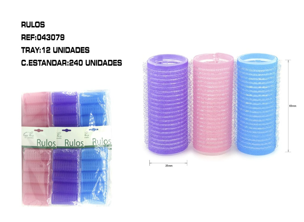Rulos 2.5cm nylon 12/U - Rulos de cabello