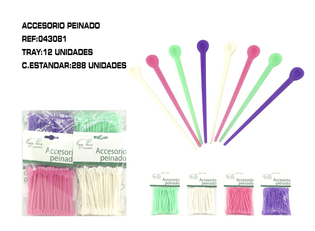 Palillos para rulos 50 unidades 12 unidades - Accesorios para cabello