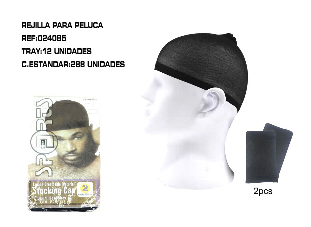 Redecillas negras para hombres 12 unidades - Accesorios de cabello