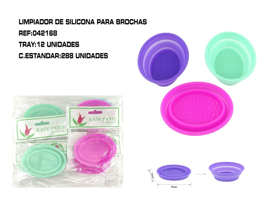 Cuerpo de silicona para limpiar brochas 9x7.3 cm 12 unidades - Accesorios de belleza