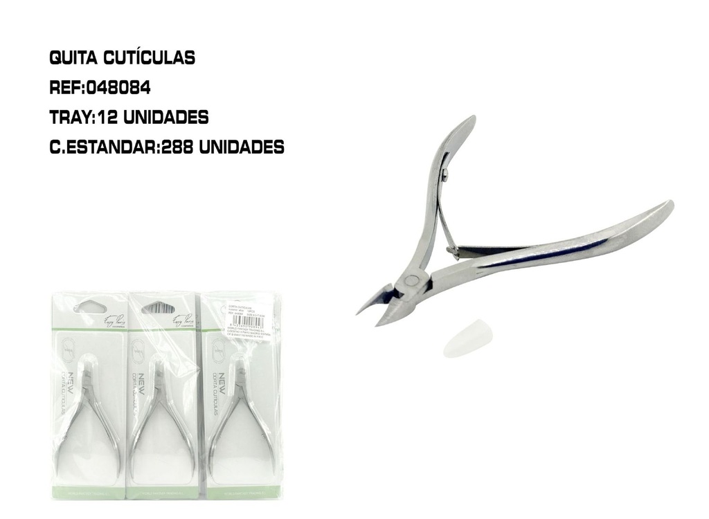 Cortacutícula Acero 9.5*7.5cm 12/U - Utensilios para el cuidado de uñas