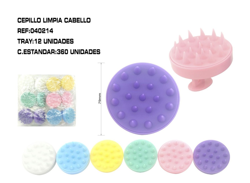  Cepillo de silicona para limpiar el cabello 12U - Cosméticos