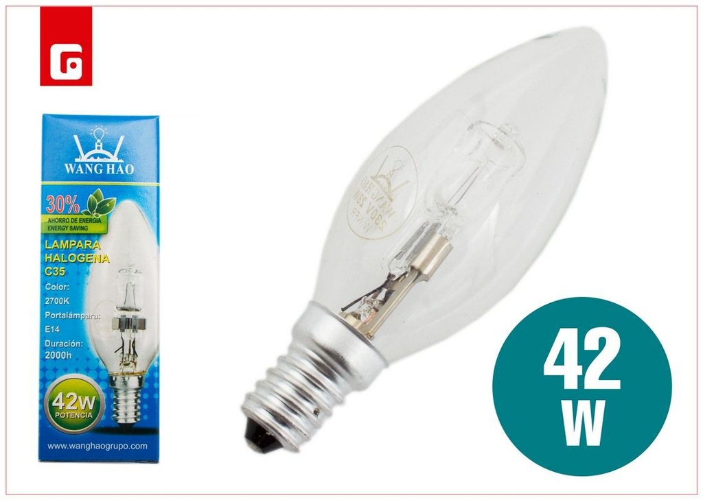 Bombilla halógena de 42w para iluminación