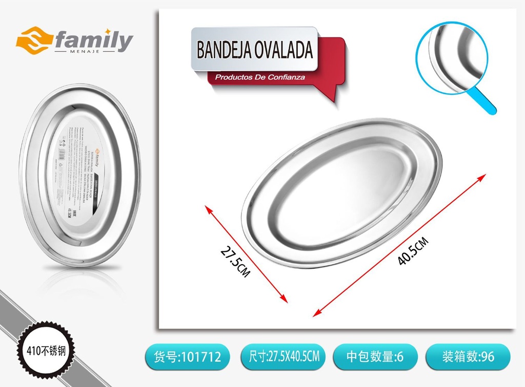 Bandeja ovalada 40.5 cm - Accesorios de mesa