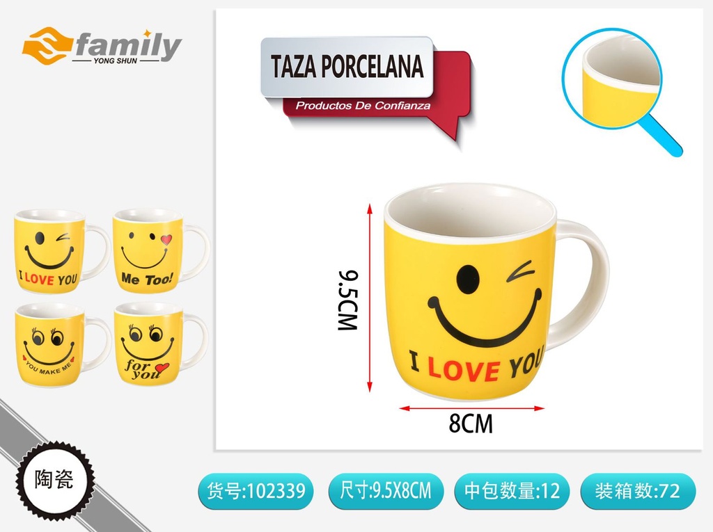  taza de porcelana 8*9.5cm - Utensilios de cocina