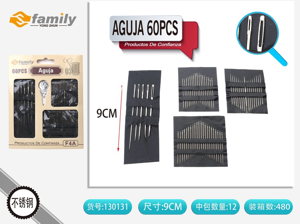 Agujas de 60 piezas - Agujas para tejer y manualidades
