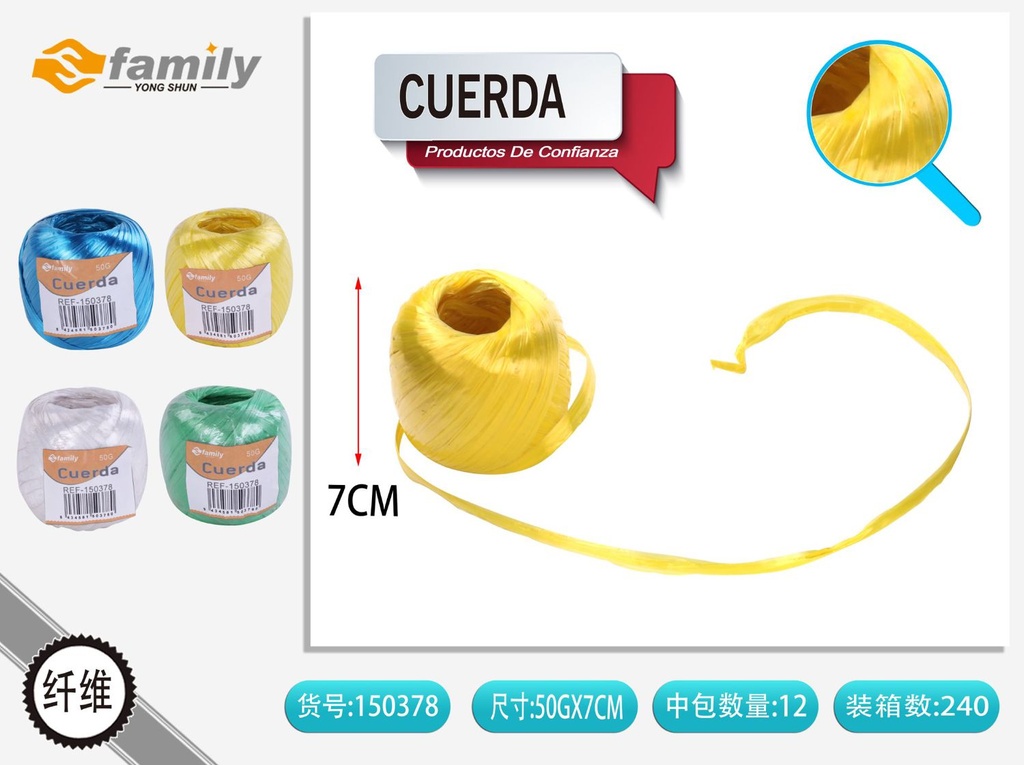 Cuerda de fibra 50 g en bola - Materiales para manualidades