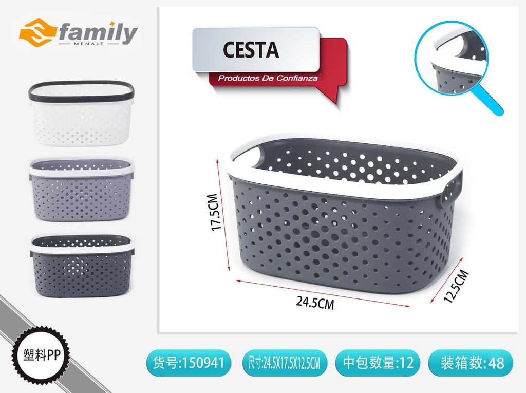 Cesta organizadora 24.5x17.5x12.5cm - Almacenaje de cocina