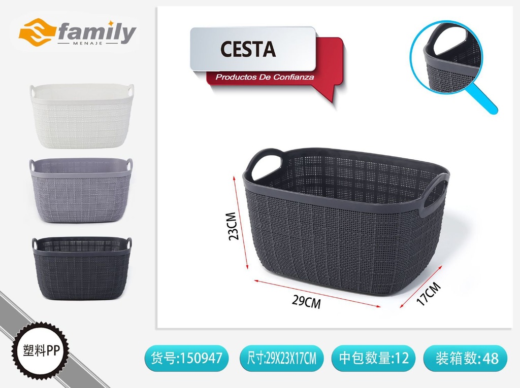 Cesta de almacenamiento 29x23x17cm - Accesorios de cocina