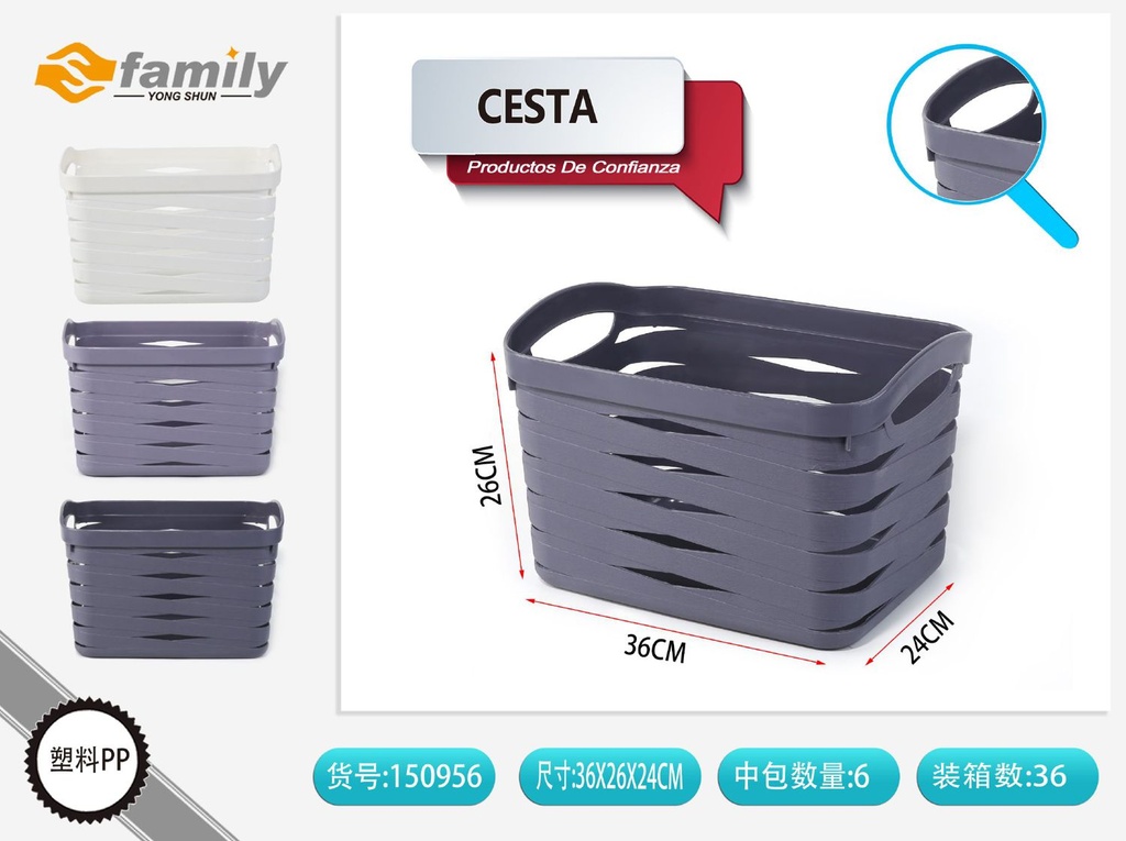 Cesta de almacenamiento 36x26x24 cm - Organizadores de cocina