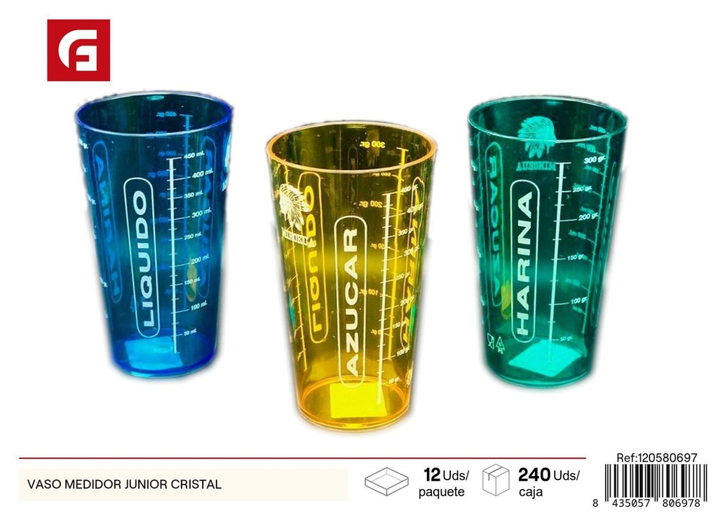 Vaso medidor de plástico Junior cristal - Utensilios de cocina