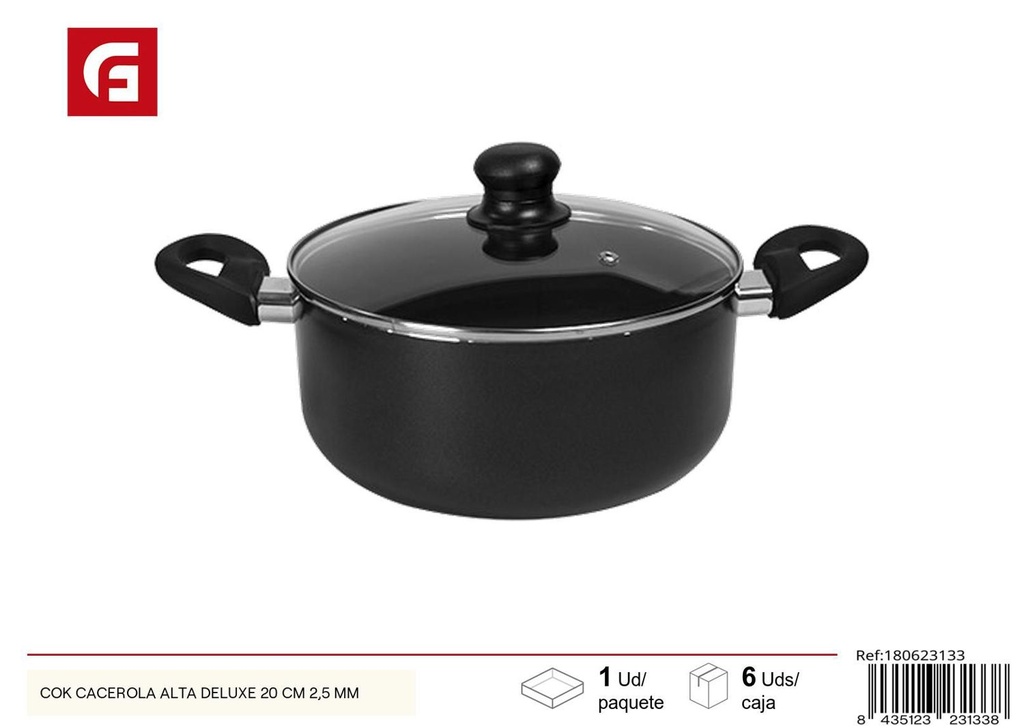 Cacerola alta deluxe 20 cm 2.5 mm - Utensilios de cocina