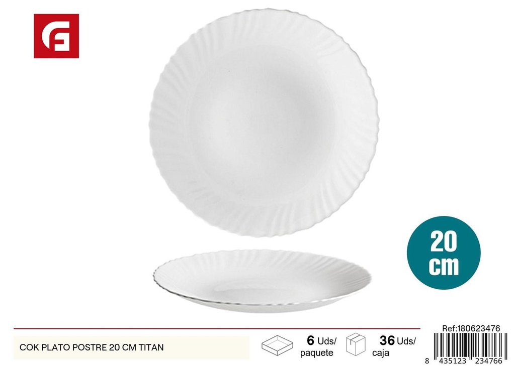 Plato de postre de cerámica 20 cm Titan - Vajilla de cerámica