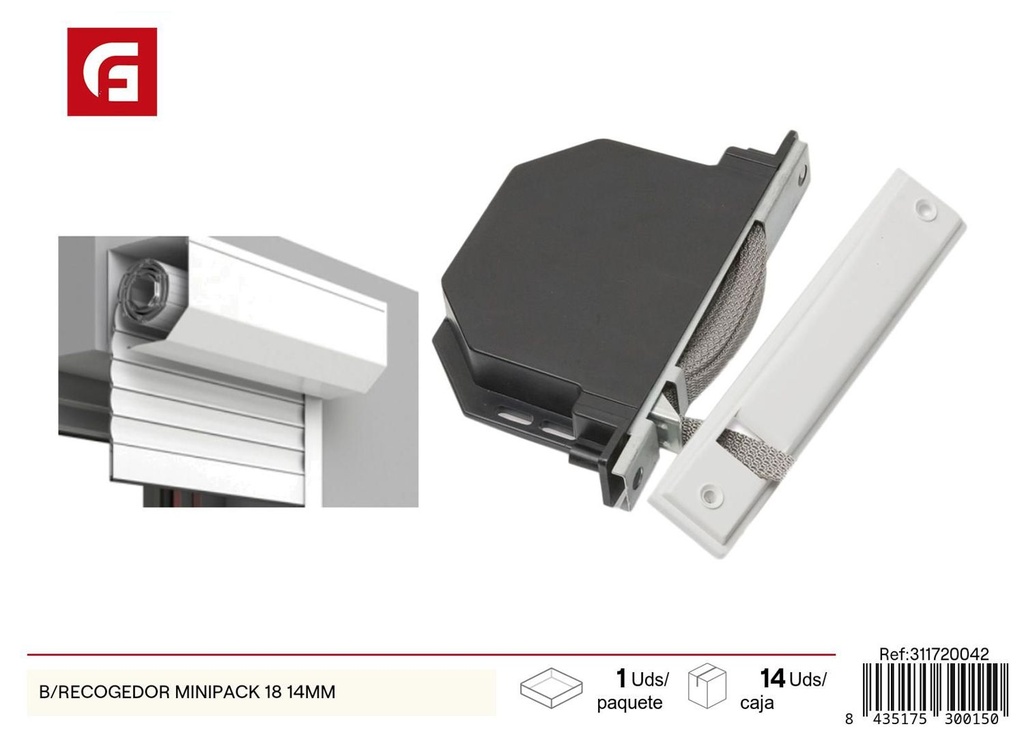 Recogedor de persianas minipack 18 14mm para cortinas