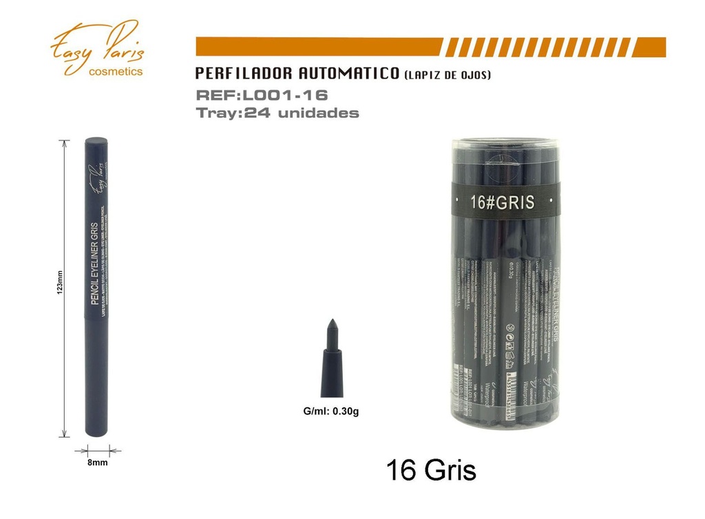 Perfilador automático gris 24/u para ojos y labios