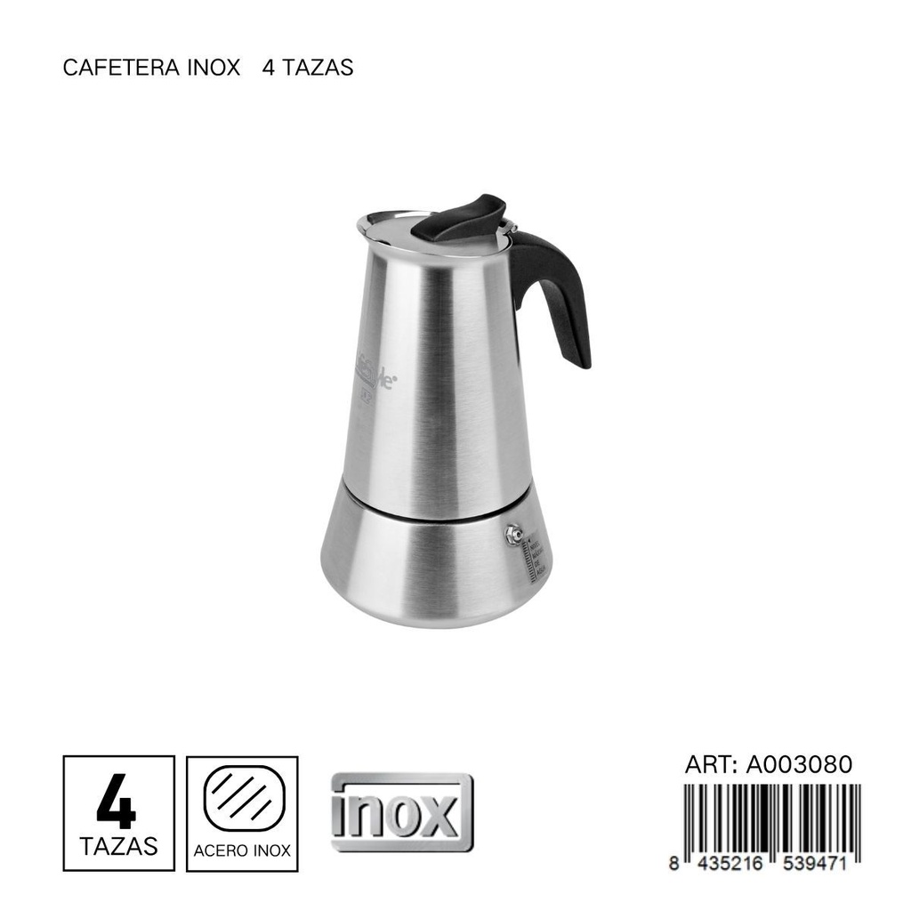 Cafetera inox 4 tazas - Utensilios de cocina