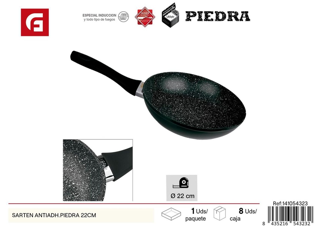Sartén antiadherente piedra 22 cm - Utensilios de cocina