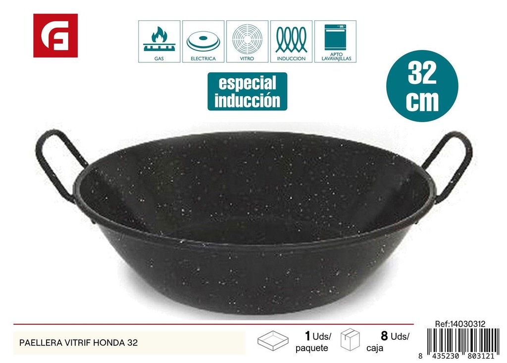 Paellera vitrif honda 32 cm - Utensilios de cocina para paellas