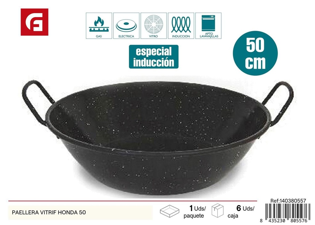 Paellera vitrif honda profunda 50 cm - Utensilios de cocina y paelleras