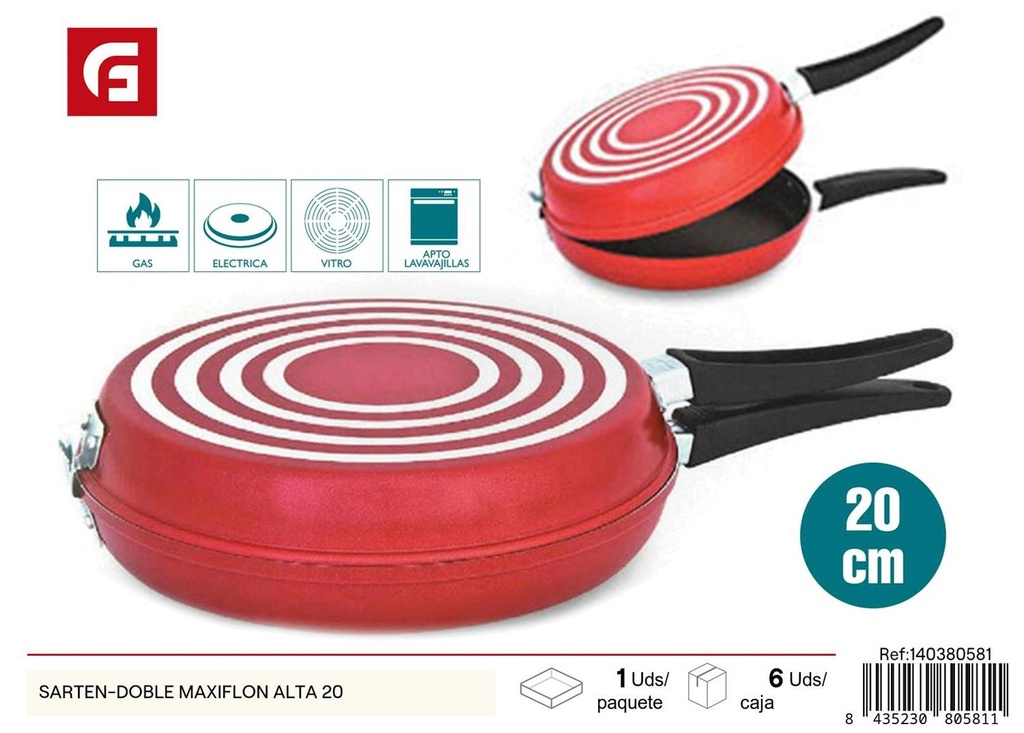 Sartén doble Maxiflon alta 20 cm - Utensilios de cocina