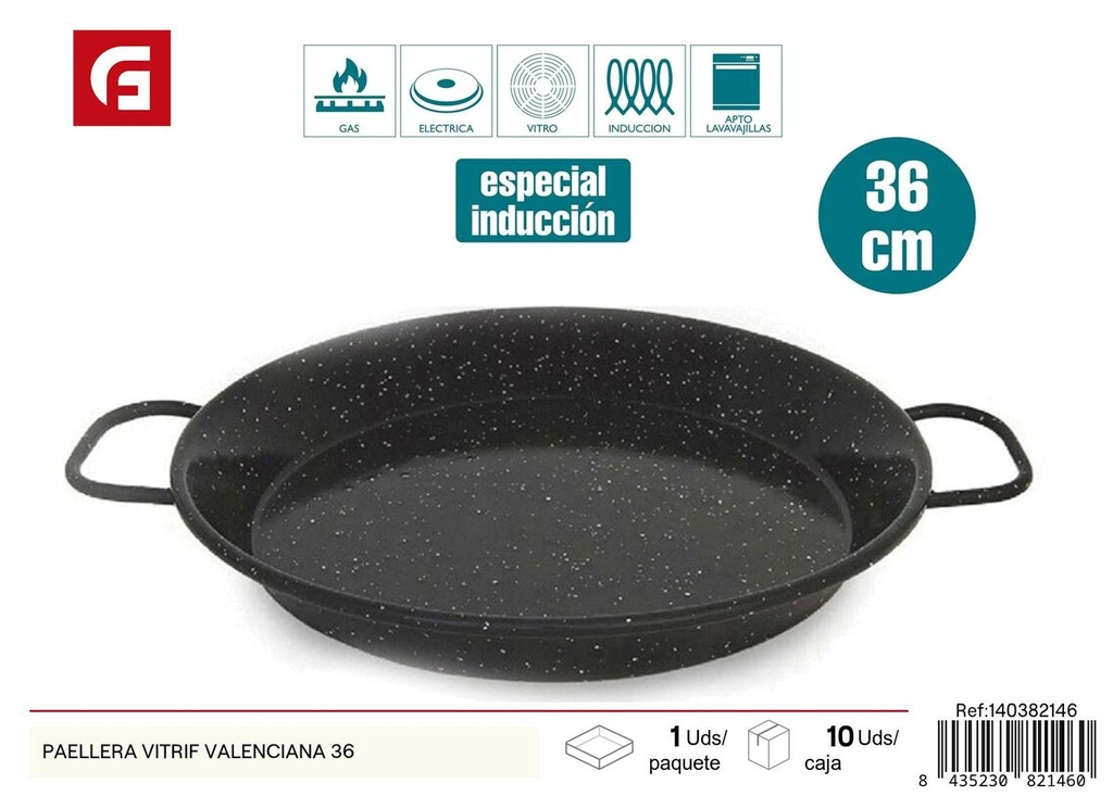 Paellera vitrif valenciana 36 cm - Utensilios de cocina y paelleras