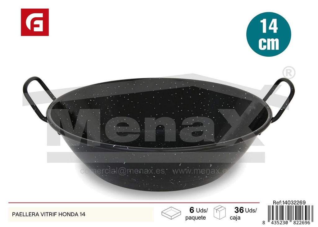 Paellera vitrificada 14 cm - Utensilios de cocina