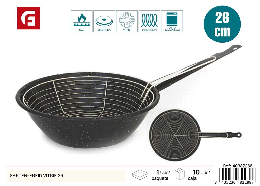 Sartén vitrificada de fondo liso 26 - Utensilios de cocina