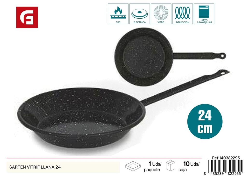 Sartén vitrificada plana de 24 cm - Utensilios de cocina