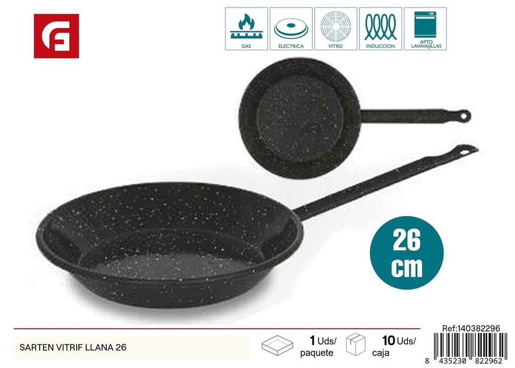 Sartén vitrificada llana de 26 cm - Utensilios de cocina
